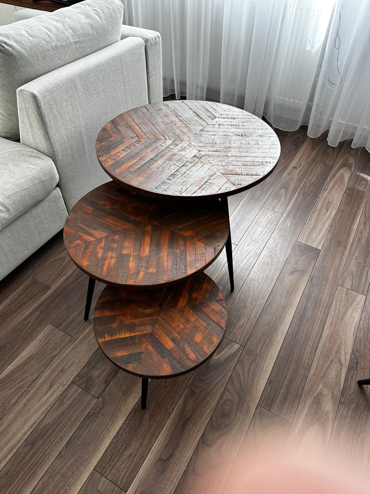 Set salontafels 3stuks, Ophalen, Rond, 50 tot 100 cm, Zo goed als nieuw