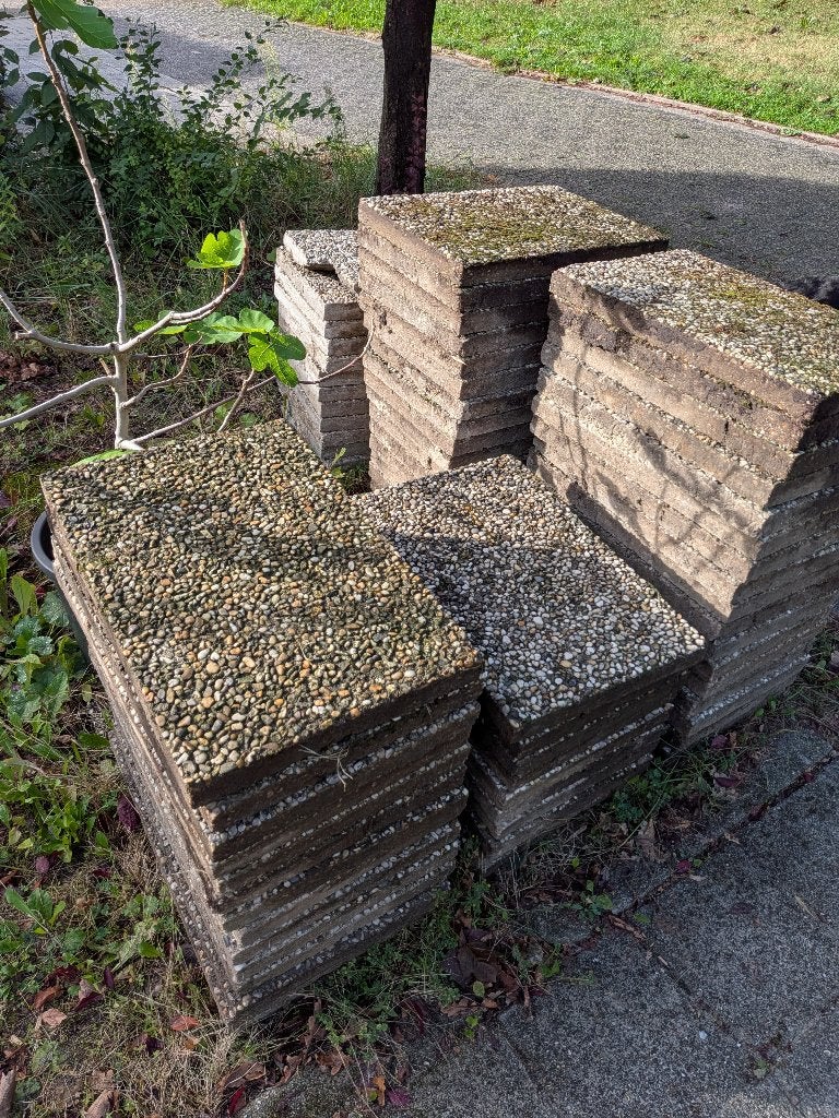70 grindtegels 40x60 cm gratis afhalen, Tuin en Terras, Ophalen, Gebruikt, 10 m² of meer, Grind