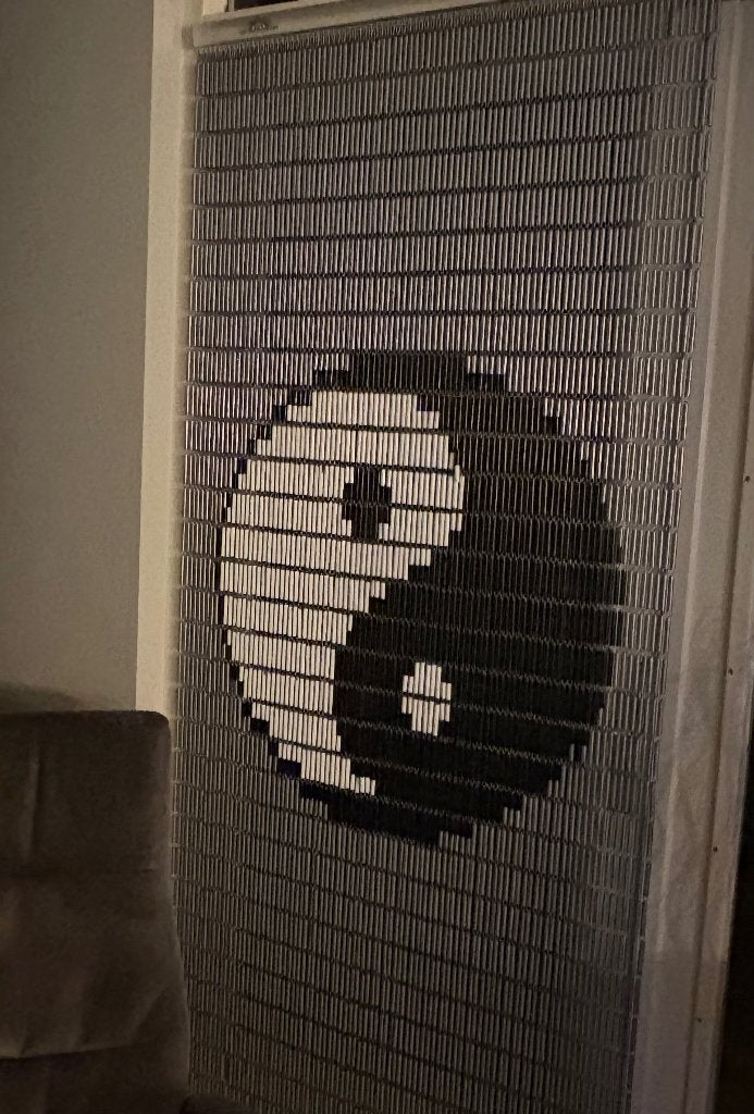 Gordijn/hordeur met Yin Yang design 90x210 cm, Kunststof, Gebruikt, 80 tot 100 cm, Hordeur