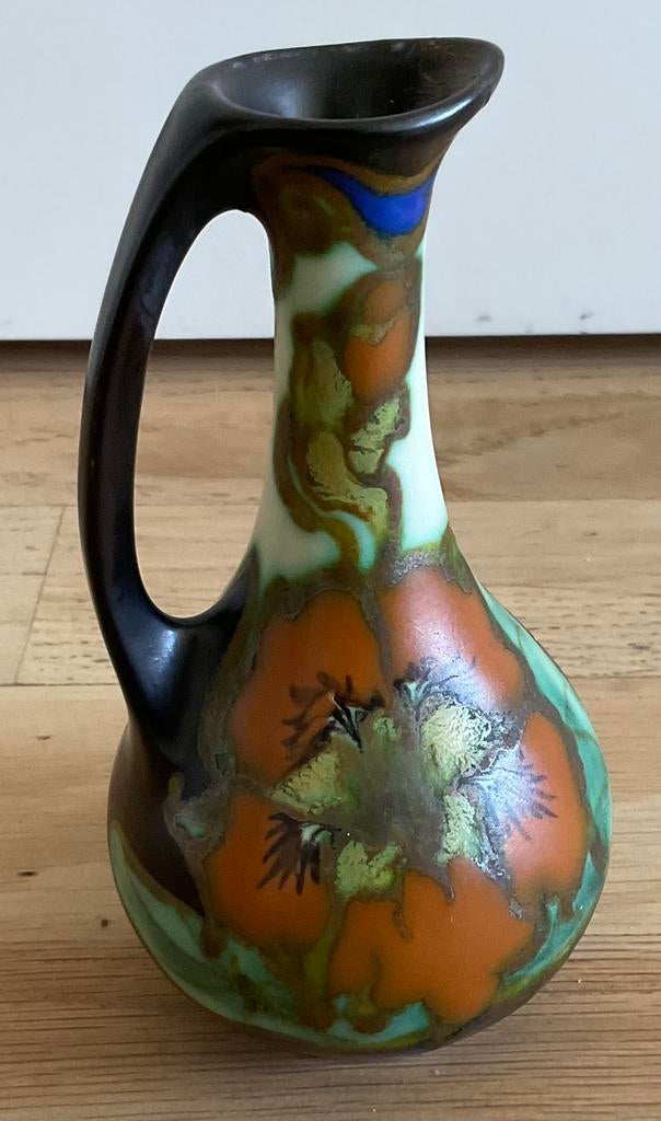 Kers plateelvaasje koninklijk Goedewaagen Gouda. Art deco, Antiek en Kunst, Ophalen of Verzenden