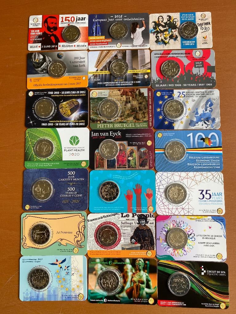 21 Coincards Belgie € 2,00 (2014 - 2025), Ophalen of Verzenden, Overig, Setje