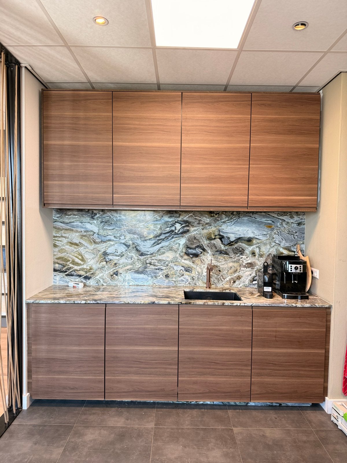 Moderne keuken noten houtlook IKEA, Ophalen, Gebruikt, Overige materialen, Bruin