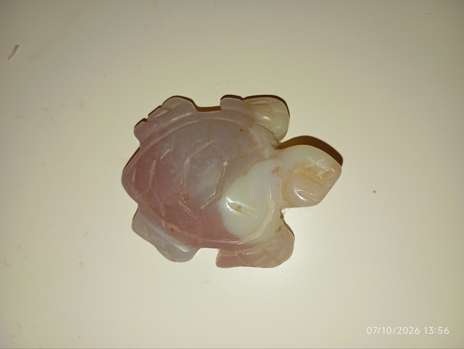 Bloem agaat schildpad / Flower agate turtle carving, Verzamelen, Ophalen of Verzenden