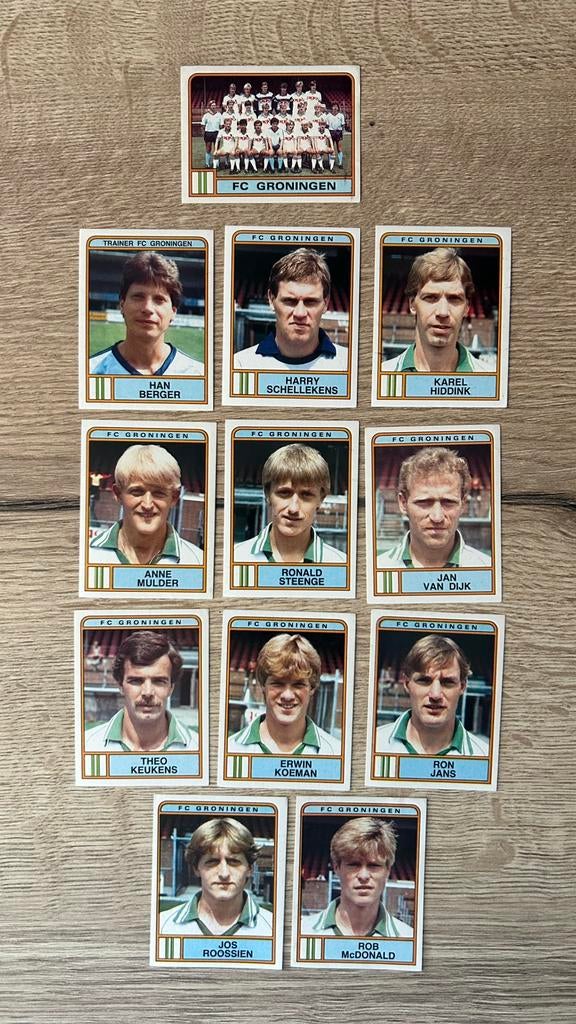 Panini Voetbal 84 plaatjes FC Groningen 12x, Verzenden, Zo goed als nieuw, Meerdere plaatjes