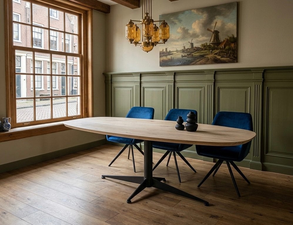 Foto 4 van Eiken deens ovale tafel eettafel MAATWERK Eikenhout