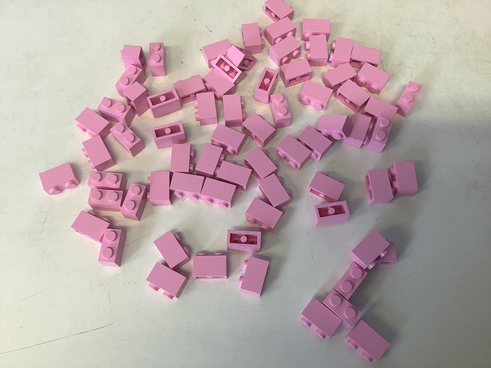 Lego steen 1x2 licht roze, Ophalen of Verzenden, Gebruikt, Losse stenen, Lego