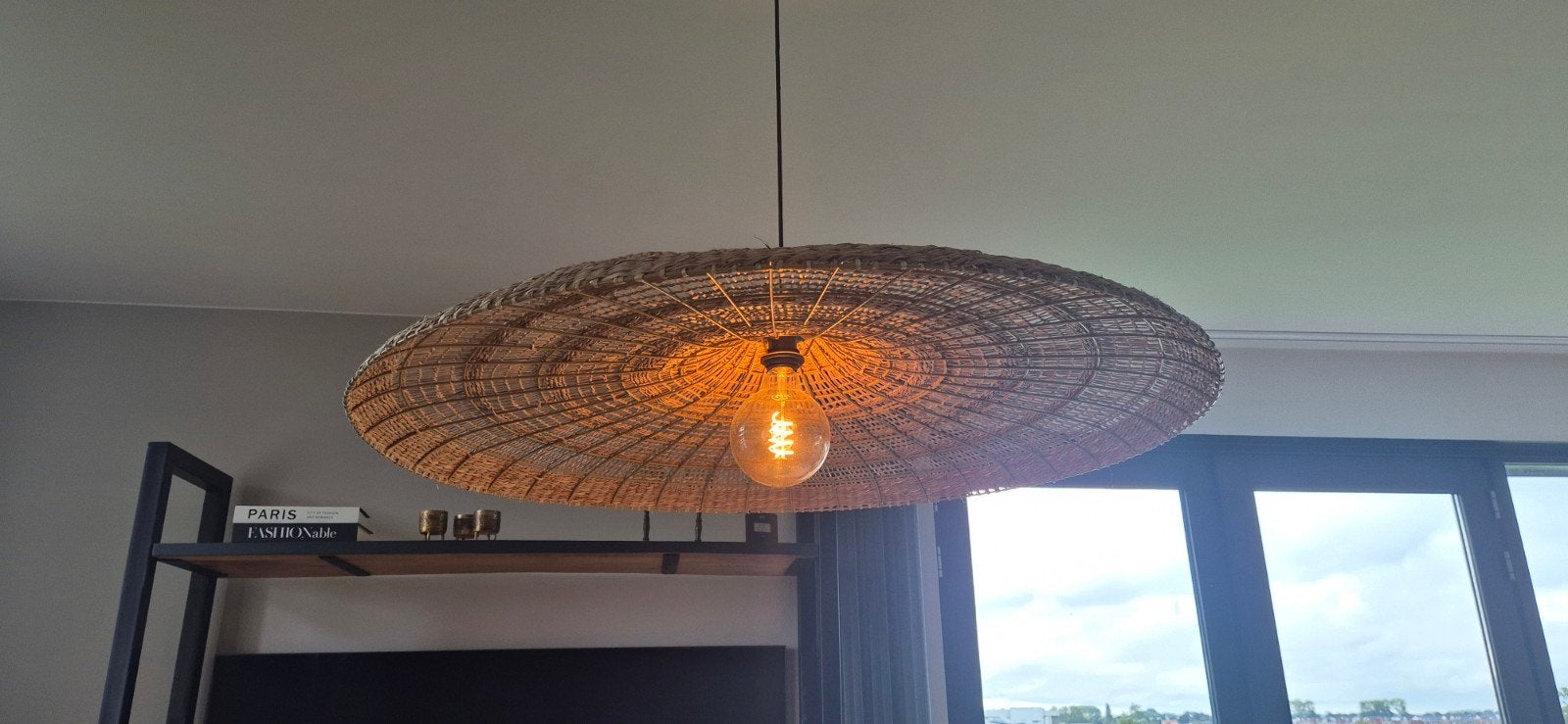 hanglamp, mooie Ibiza style, landelijke lamp, Ophalen, Zo goed als nieuw, Natuurlijk materiaal, Ibiza, landelijk