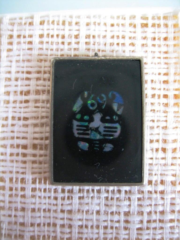 Vintage Hanger Sterrenbeeld Kreeft Ingelegd met Opaal, Verzenden, Zilver, Overige materialen