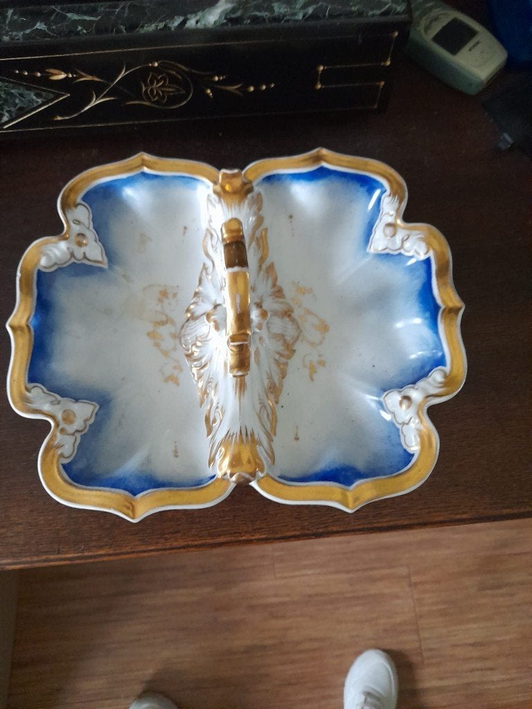 Tirschenreuth TTM Serveerschaal Kobalt Goud - Ca. 1900, Antiek en Kunst, Ophalen