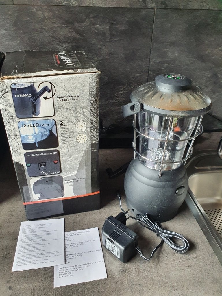 Camp & Go Dynamo Campinglamp met Kompas, Ophalen of Verzenden, Nieuw, Accu