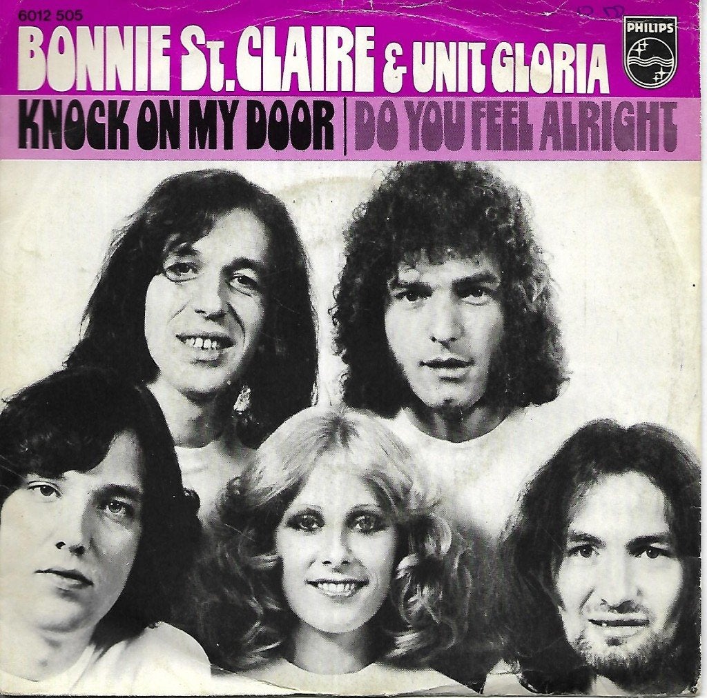 Bonnie St. Claire & Unit Gloria - Knock on my door, Cd's en Dvd's, Vinyl Singles, Fotohoes, Ophalen of Verzenden, Gebruikt, Pop