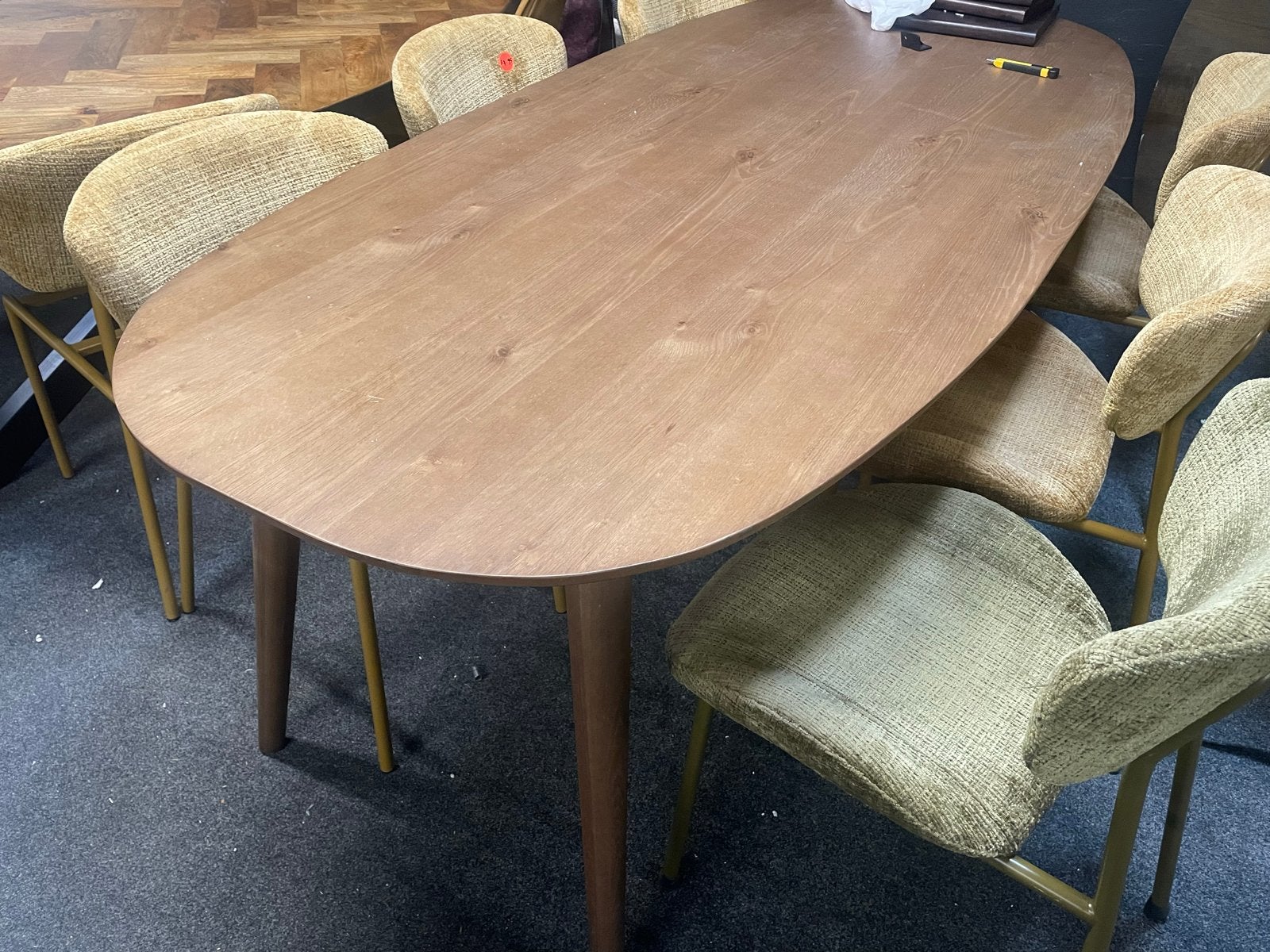 Deense ovale eettafel 260x100 cm lichtbruin eiken, Ophalen, Gebruikt, 100 tot 150 cm, Eikenhout