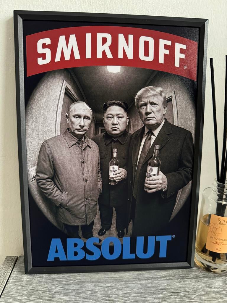 Absolut Smirnoff Poster Ingelijst 21x30cm, Verzamelen, Met lijst, A4 of kleiner, Ophalen of Verzenden, Reclame