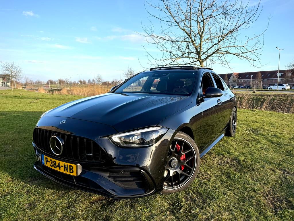 Mercedes-Benz C-Klasse C200 (C63 AMG ) 2021 Zwart Pano, Auto's, Automaat, 15 km/l, 1800 kg, Euro 6