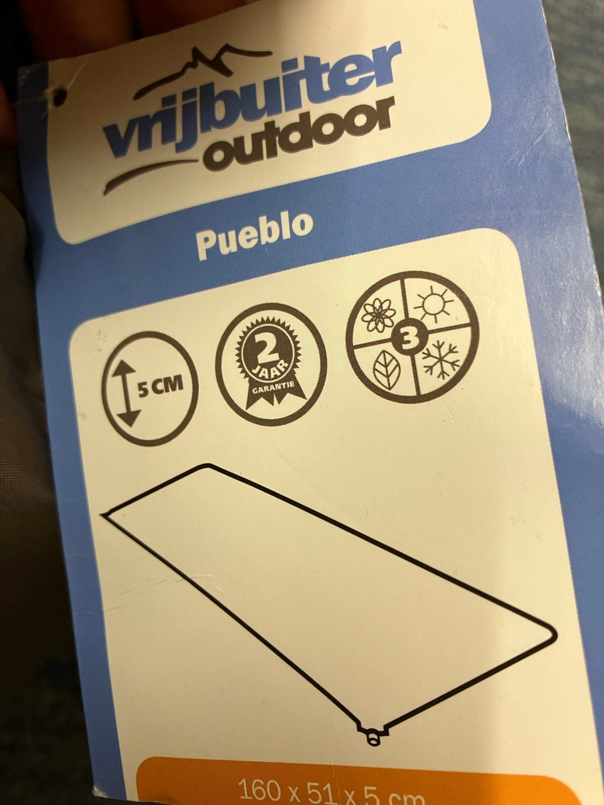 Vrijbuiter Outdoor Pueblo slaapmat - 160x51x5 cm, Caravans en Kamperen, Slaapmatten, Ophalen, Gebruikt, 1-persoons