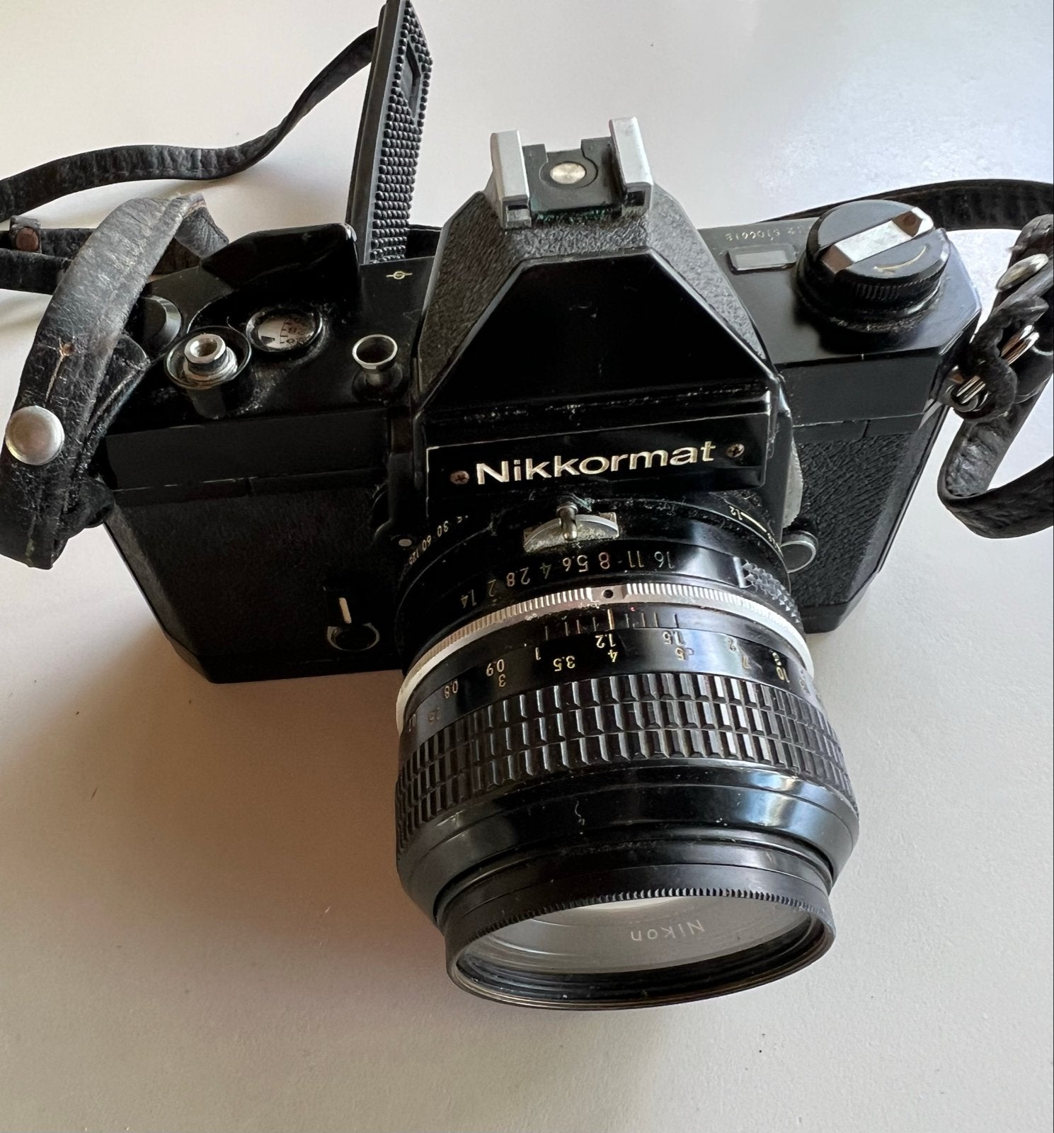 Nikkormat spiegelreflexcamera met Nikkor 50mm 1:1.4 lens, Ophalen of Verzenden, Gebruikt, Spiegelreflex, Nikon