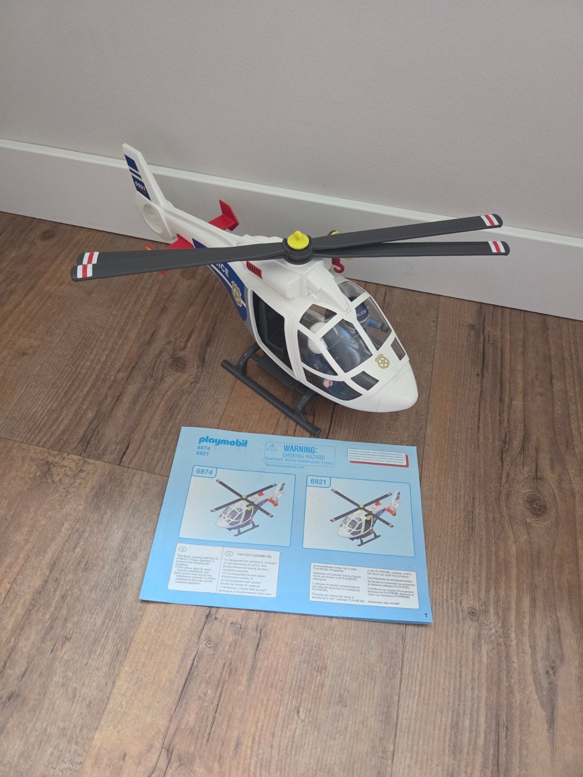 Playmobil Politiehelikopter 6874, Ophalen of Verzenden, Zo goed als nieuw, Complete set
