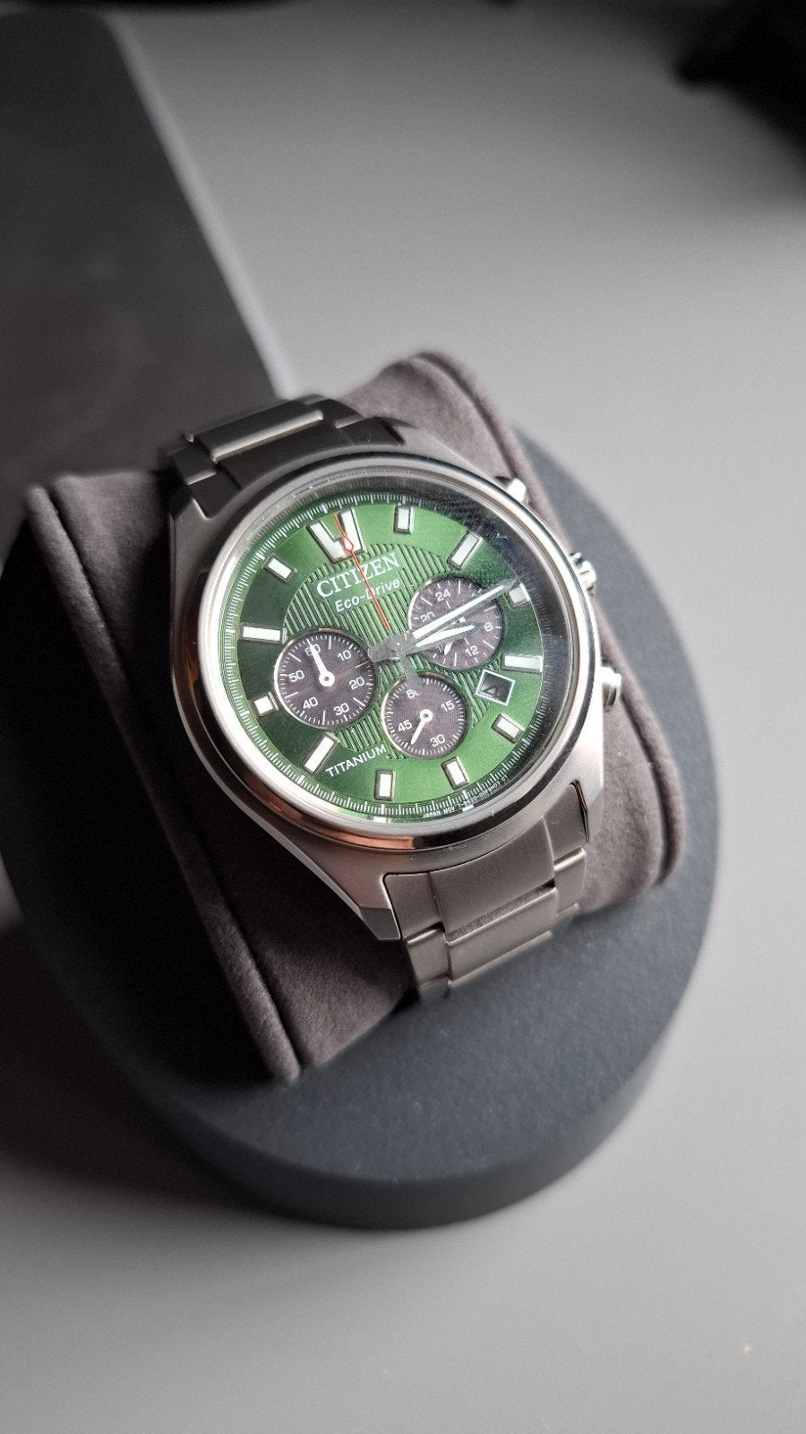 Citizen Eco-Drive Titanium Herenhorloge Groen, Overige materialen, Overige materialen, Ophalen of Verzenden, Zo goed als nieuw