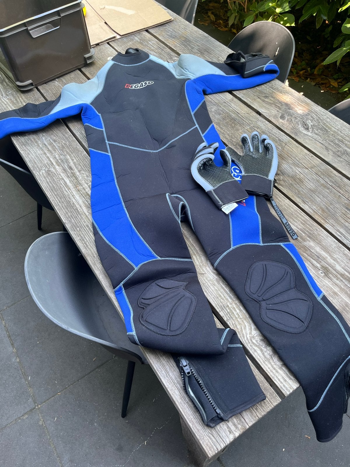 Pegaso 5mm Wetsuit (L/XL) met handschoenen, Ophalen, Gebruikt, Heer, Wetsuit
