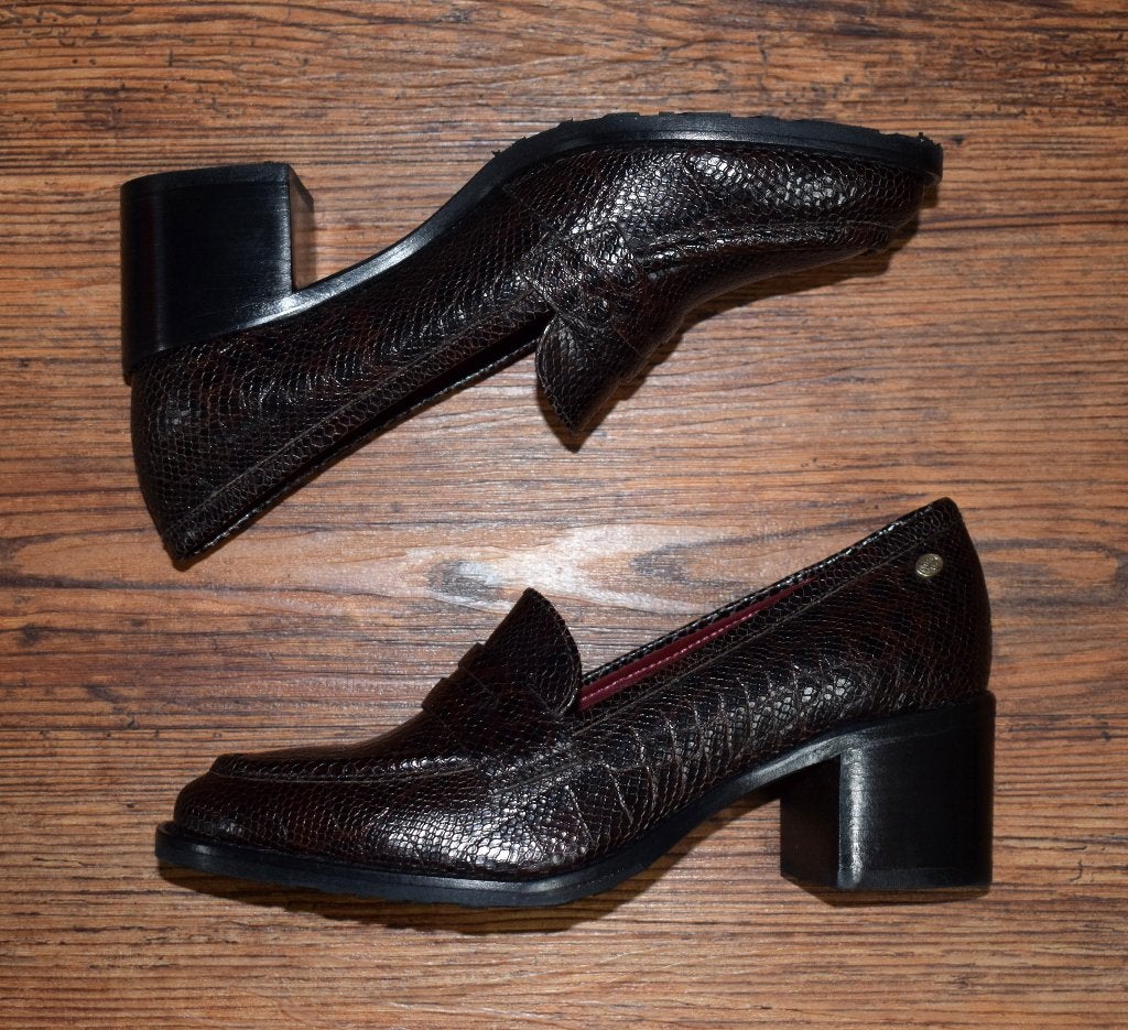 Fred de la bretoniere printed leather loafers brons maat 37, Fred de la Bretoniere, Overige kleuren, Overige typen, Nieuw
