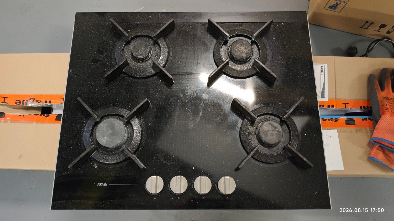 ATAG gasfornuis 52 x 64,5 cm, Witgoed en Apparatuur, Kookplaten, Ophalen, Gebruikt, 4 kookzones, Gas