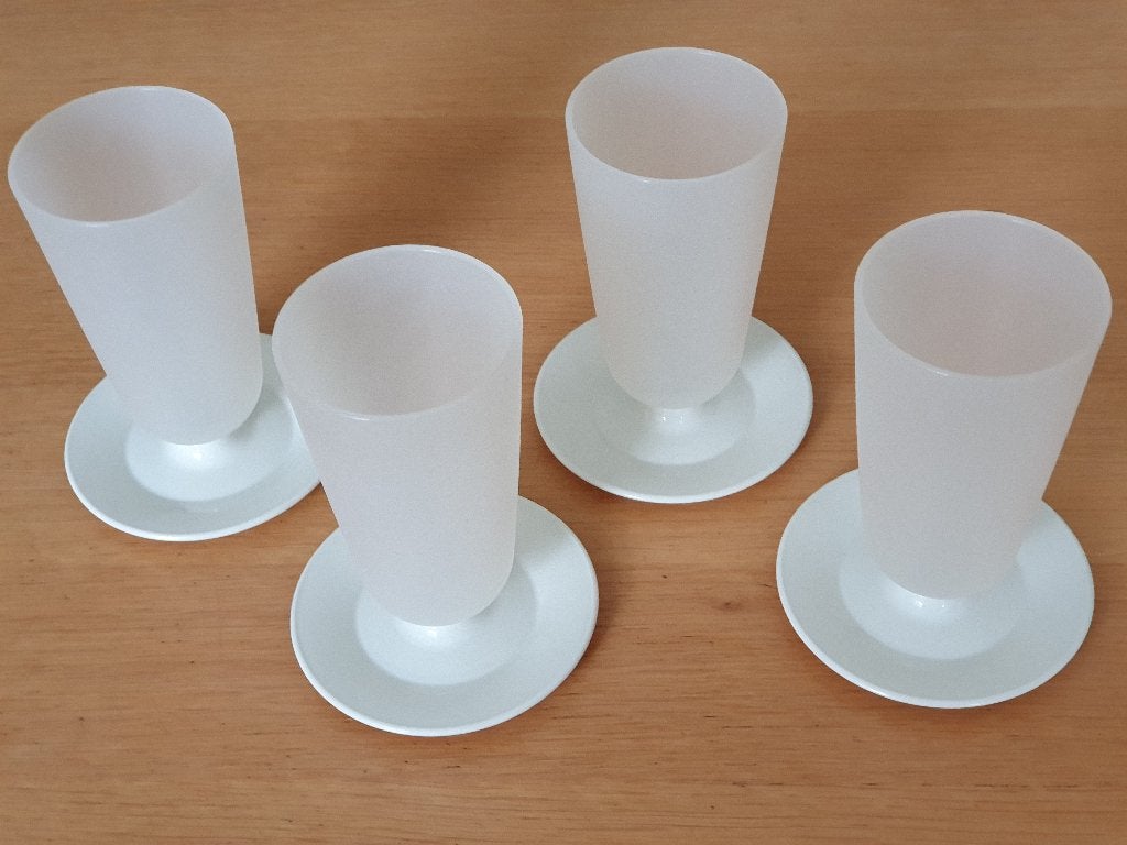 4 Sorbetbekers, Stapelbaar, Wit, Overige typen, Ophalen of Verzenden