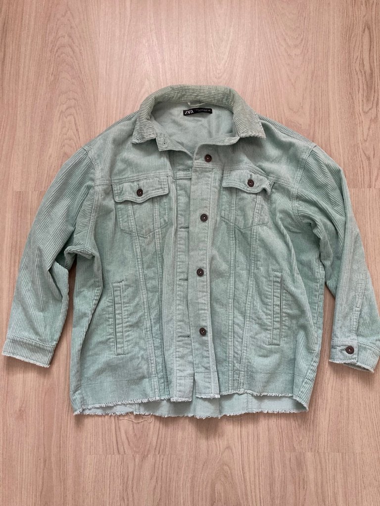 Zara, licht blauwe herfstjas, maat M, Maat 38/40 (M), Blauw, Zara, Nieuw