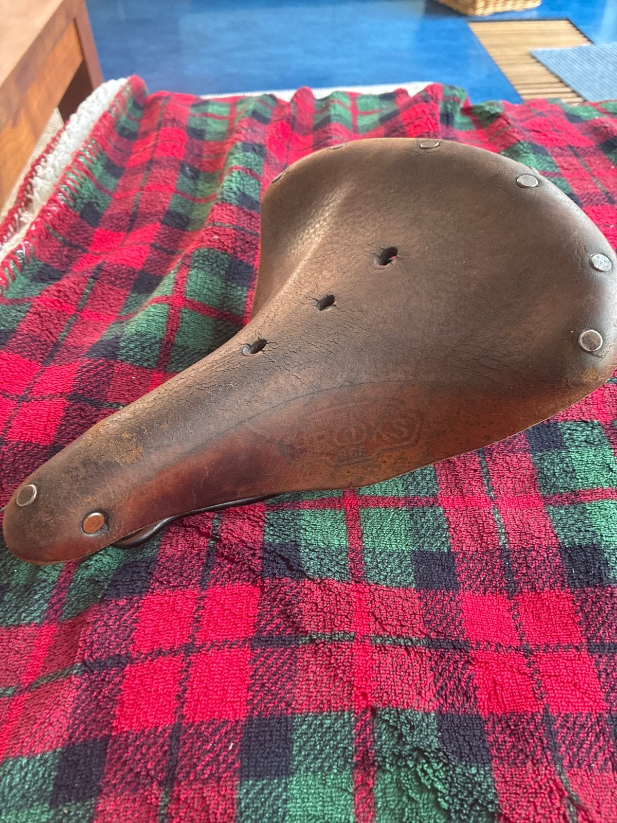 Brooks B67 Zadel - Bruin Leer met Veren, Fietsen en Brommers, Elektrische fiets, Gebruikt, Leer, Ophalen of Verzenden