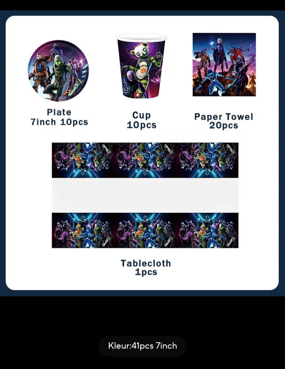 Fortnite Feestartikelen Set - Borden, Bekers, Servette, Hobby en Vrije tijd, Feestartikelen, Ophalen, Nieuw, Feestartikel, Verjaardag