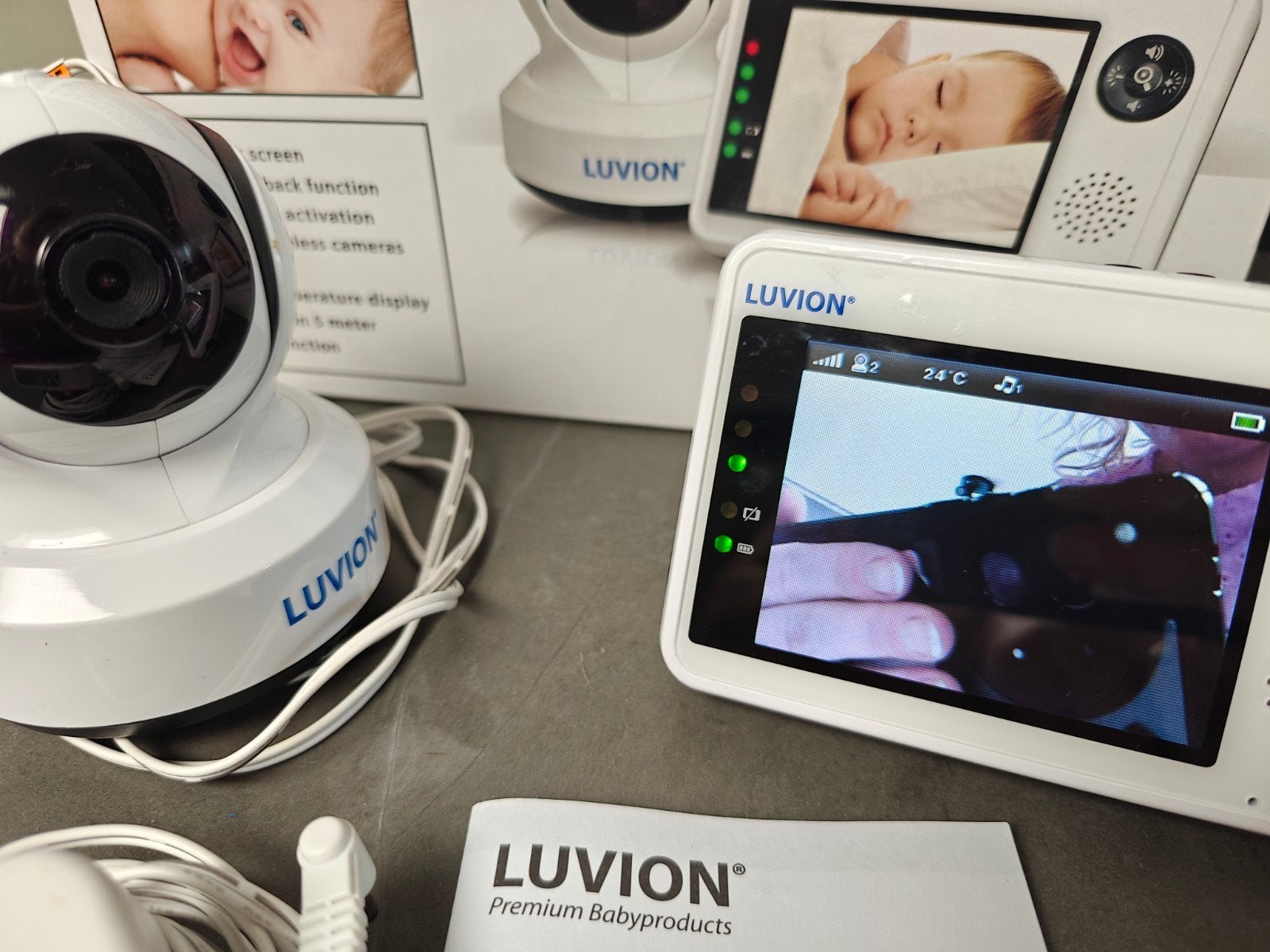 Luvion Essential Premium Digitale Babyfoon met Camera, Kinderen en Baby's, Babyfoons, Ophalen of Verzenden, Zo goed als nieuw