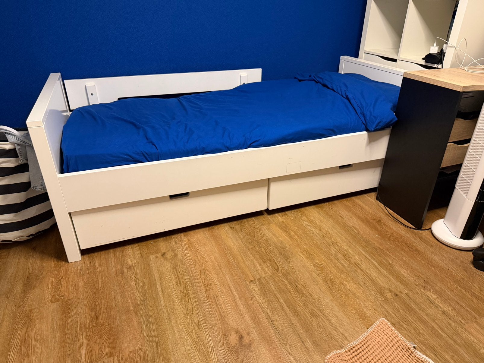 Bed Bopita, Ophalen, 90 cm, Eenpersoons, Wit