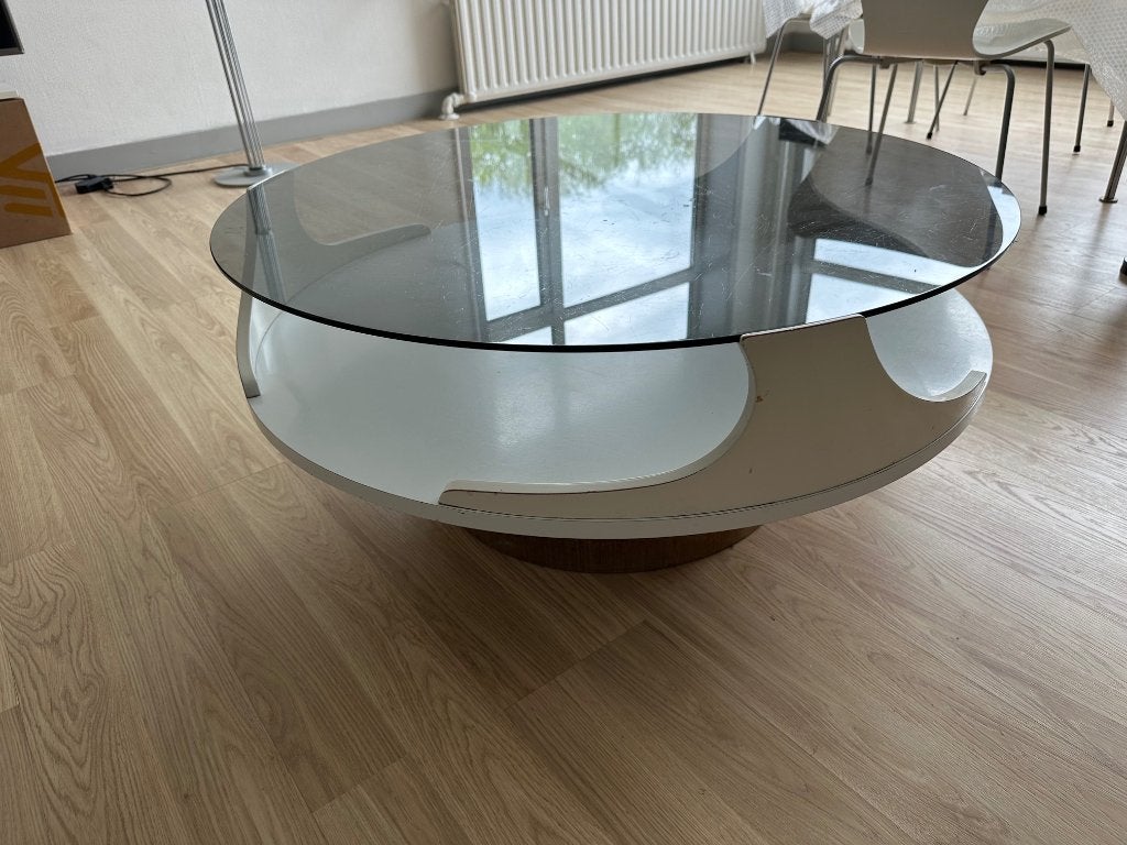 Pastoe space age salontafel, jaren 70, Ophalen, Gebruikt, 100 tot 150 cm, Glas