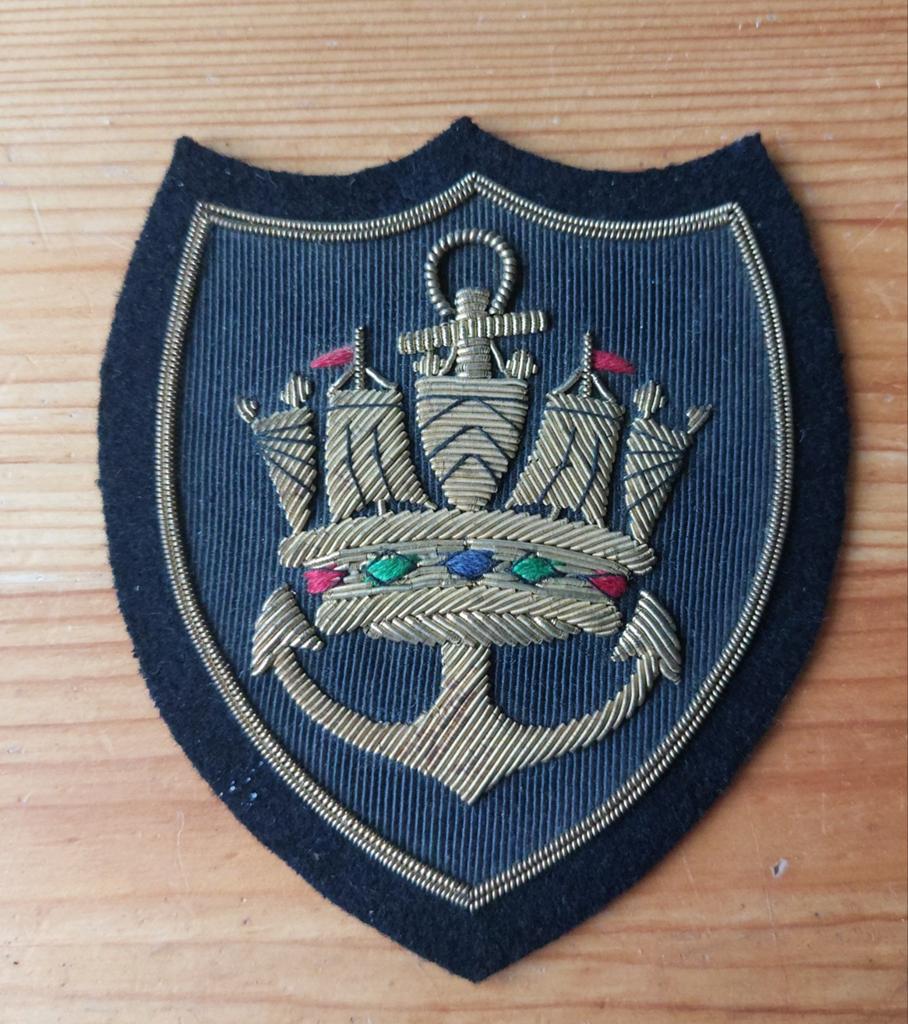 Royal Navy blazer badge, Ophalen of Verzenden, Marine, Engeland, Embleem of Badge