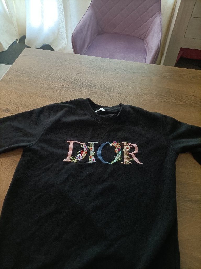 Christian Dior Trui Zwart met Geborduurde Bloemen, Kleding | Heren, Truien en Vesten, Christian Dior, Maat 52/54 (L), Zwart, Ophalen of Verzenden