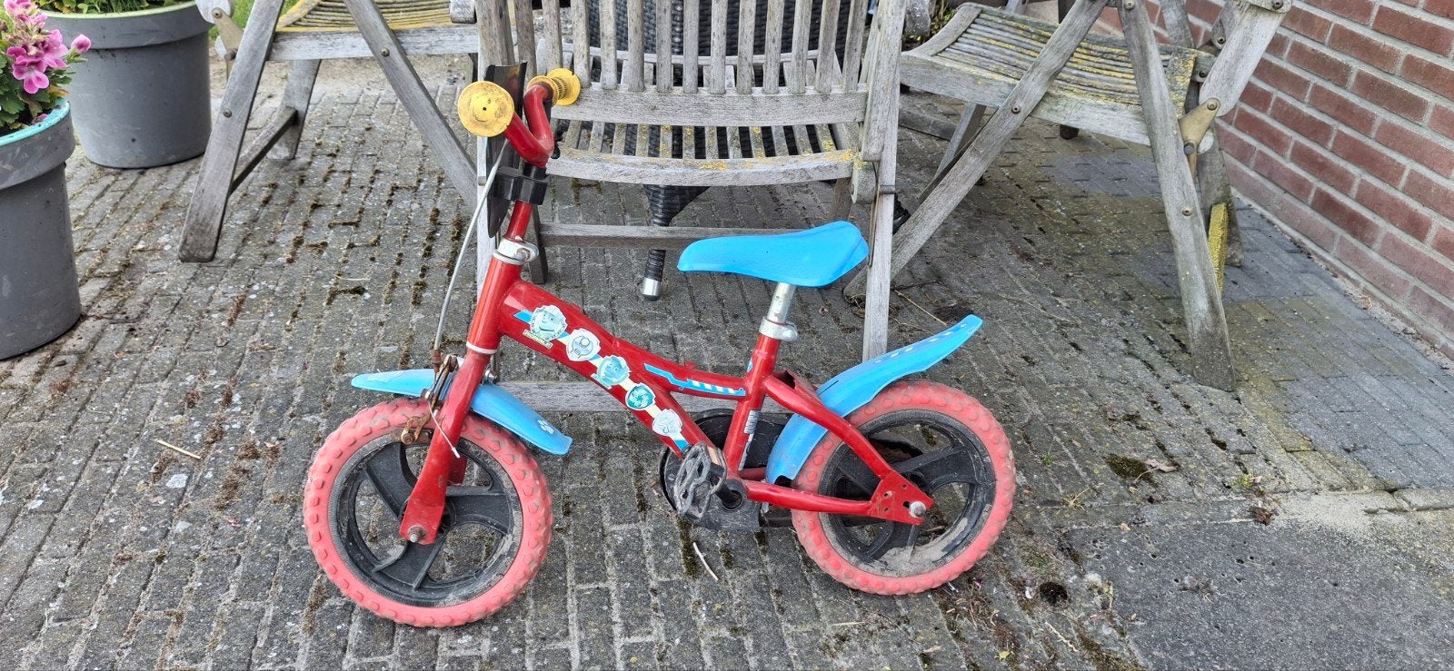 Paw Patrol Kinderfiets - Rood/Blauw, Ophalen of Verzenden, Gebruikt, Minder dan 16 inch