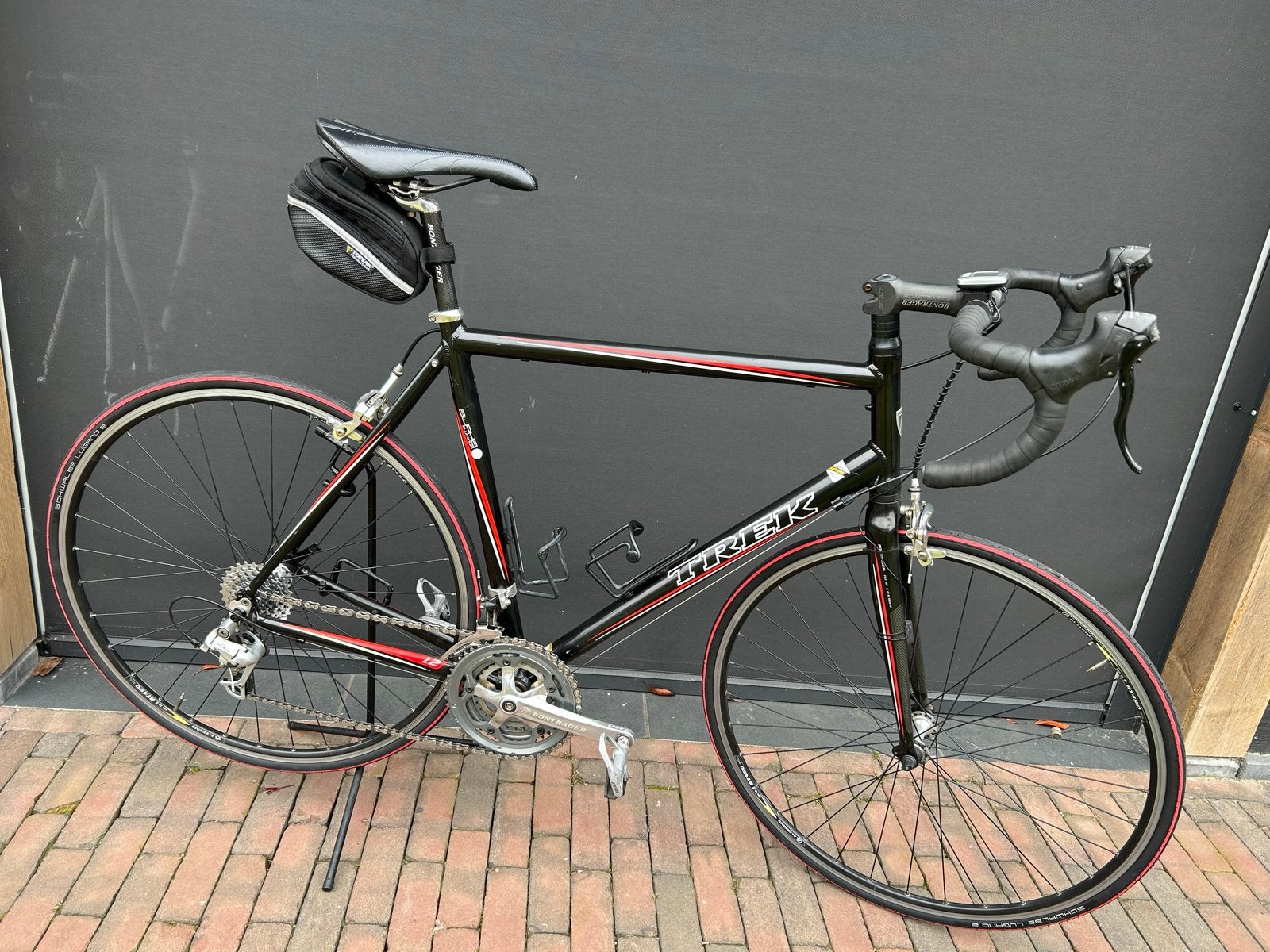 Trek racefiets - Zwart/Rood - Shimano Sora, Fietsen en Brommers, Fietsen | Racefietsen, 28 inch, Gebruikt, Aluminium, Meer dan 20 versnellingen