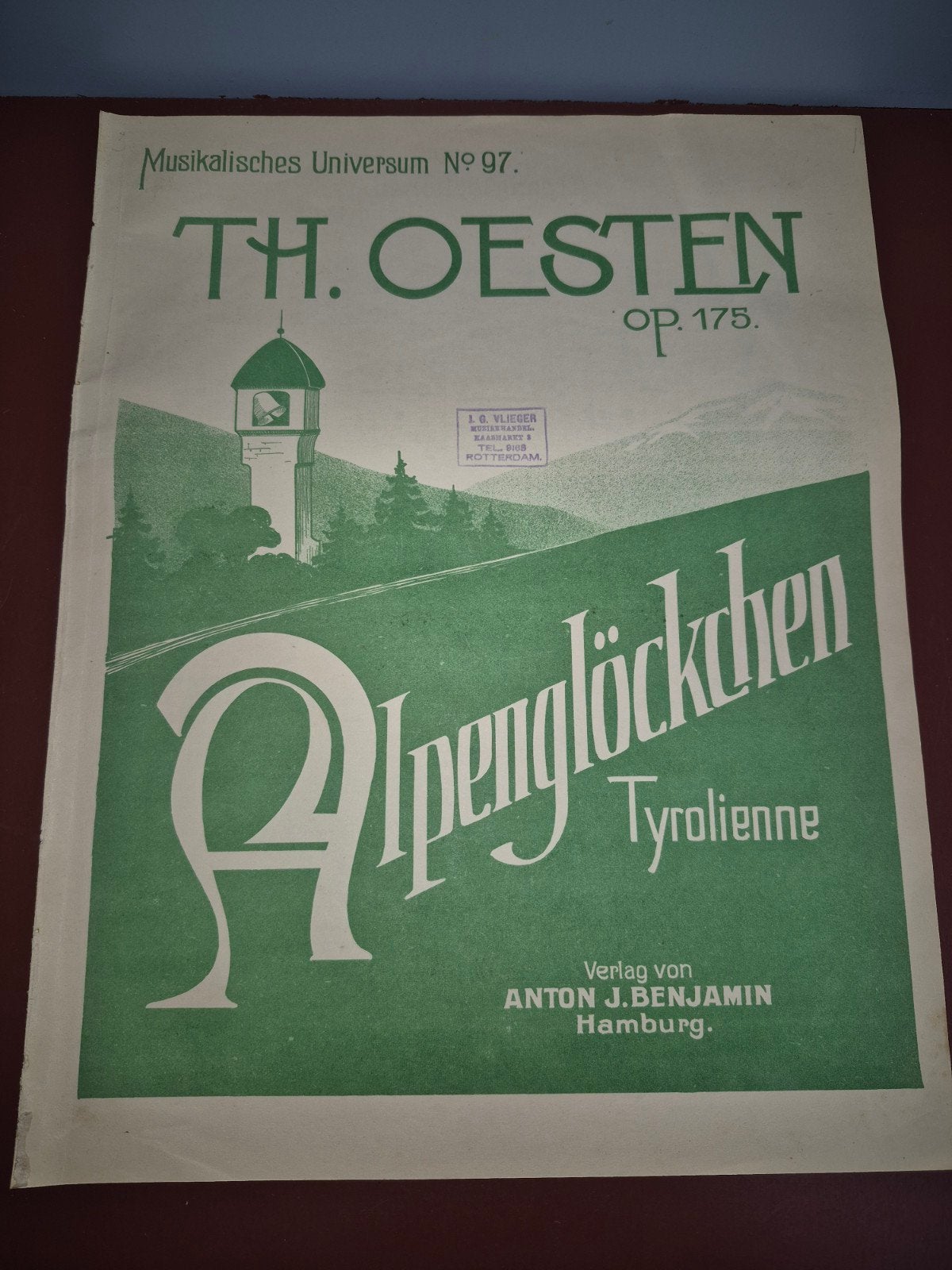 Alpenglöckchen Tyrolienne - Th. Oesten Op. 175 bladmuziek, Gebruikt, Klassiek, Ophalen of Verzenden, Artiest of Componist