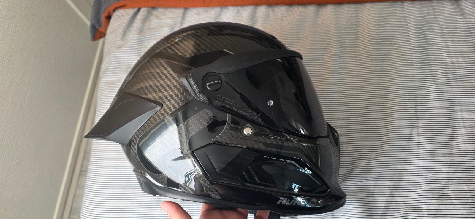 Ruroc Atlas 4.0 Carbon + Shockwave Harman Kardon | Motorhelm, Motoren, Overige merken, M, Dames, Ophalen of Verzenden