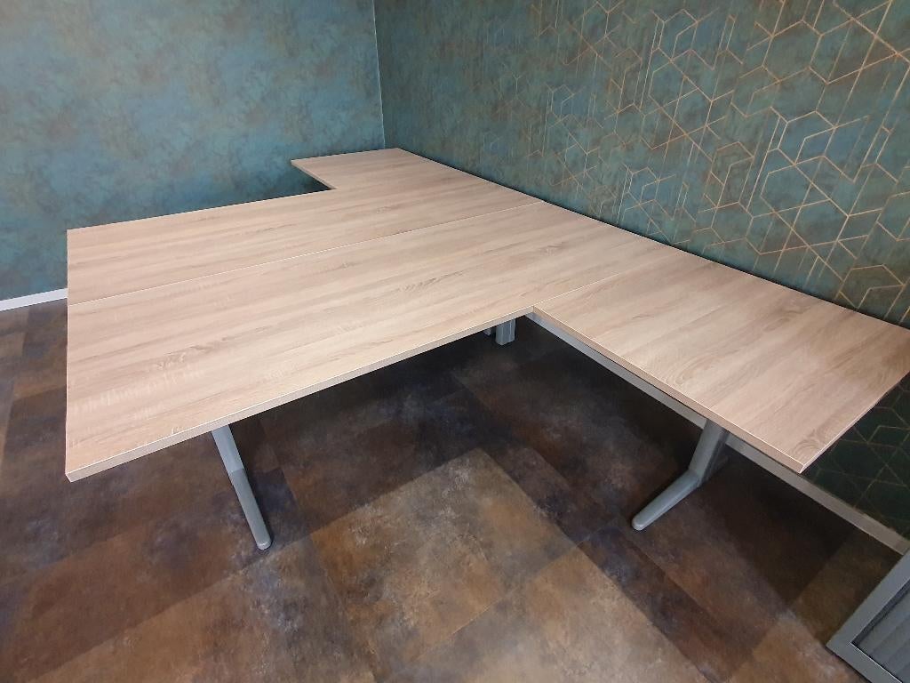 Ahrend Essa hoekbureau met nieuw blad naar keuze ( 60 beschi, Kofferen 60, In hoogte verstelbaar, Ophalen of Verzenden, Zo goed als nieuw