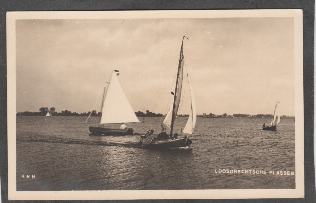 loosdrecht  plas met bootjes, Verzenden, 1920 tot 1940, Gelopen, Noord-Holland