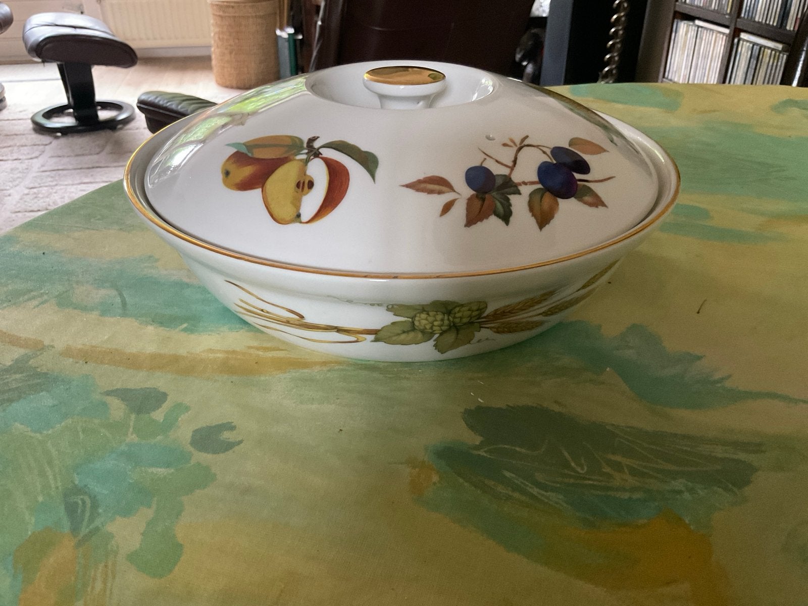 Royal Worcester Evesham  Ovenschaal met Deksel 26x6cm, Ophalen, Gebruikt, Schaal, Rond