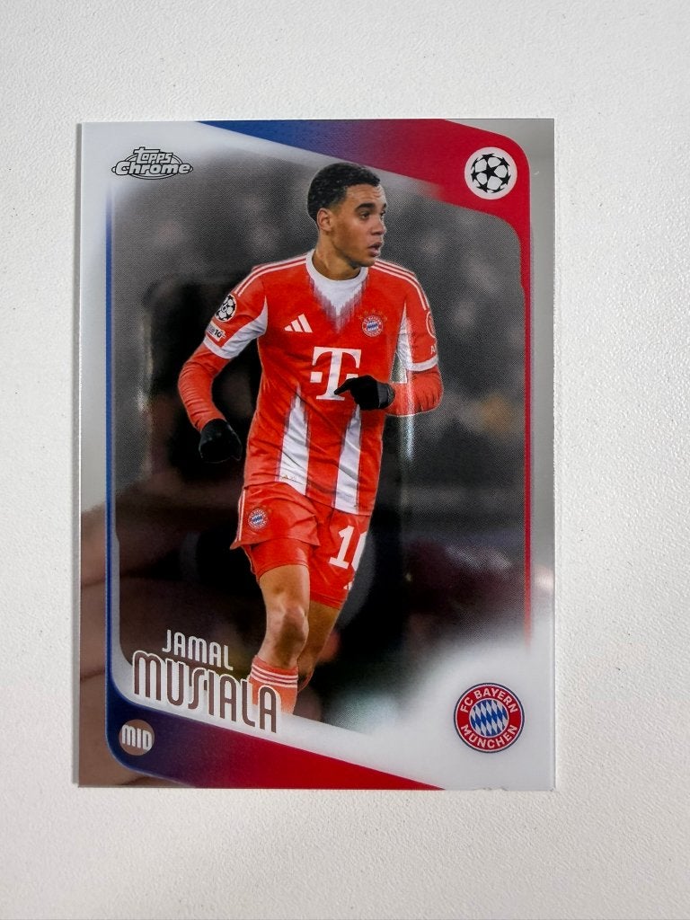 130 Jamal Musiala Topps Chrome 2025-26, Ophalen of Verzenden, Nieuw, Buitenlandse clubs, Poster, Plaatje of Sticker