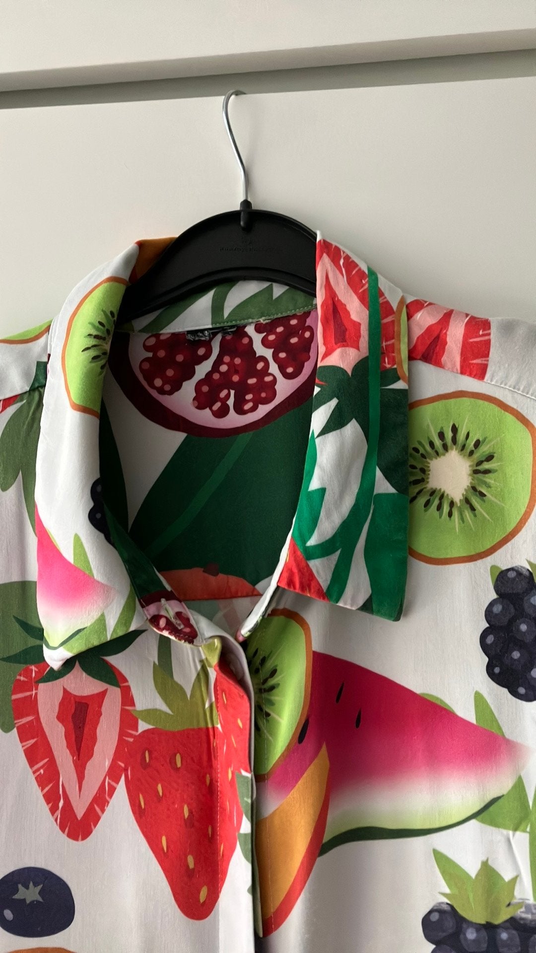 Ulla Popken. Overhemdjurk/-blouse. Kleurrijke fruitprint.XXl, Overige kleuren, Blouse of Tuniek, Ulla Popken, Ophalen of Verzenden