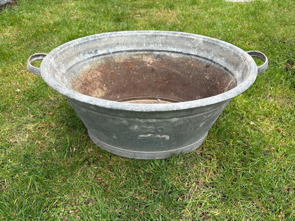 Brocante vintage zinken teil/kuip: medium, Ophalen
