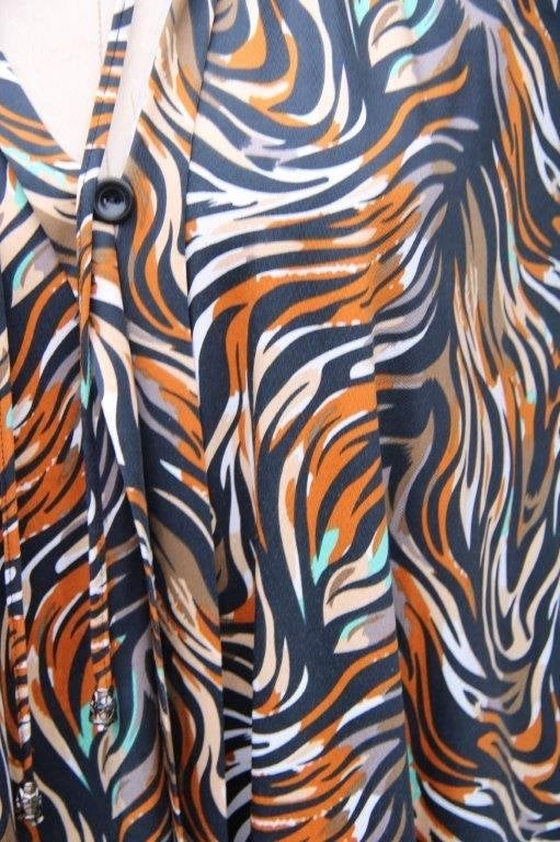 Tuniek zwart/ oranje/ grijs Magna mt 52/54 Vaste prijs, Ophalen of Verzenden, Blouse of Tuniek, Zwart, Magna
