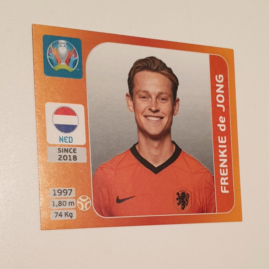 Panini Euro 2020 sticker Nederland Frenkie de Jong #280, Ophalen, Zo goed als nieuw, Sticker
