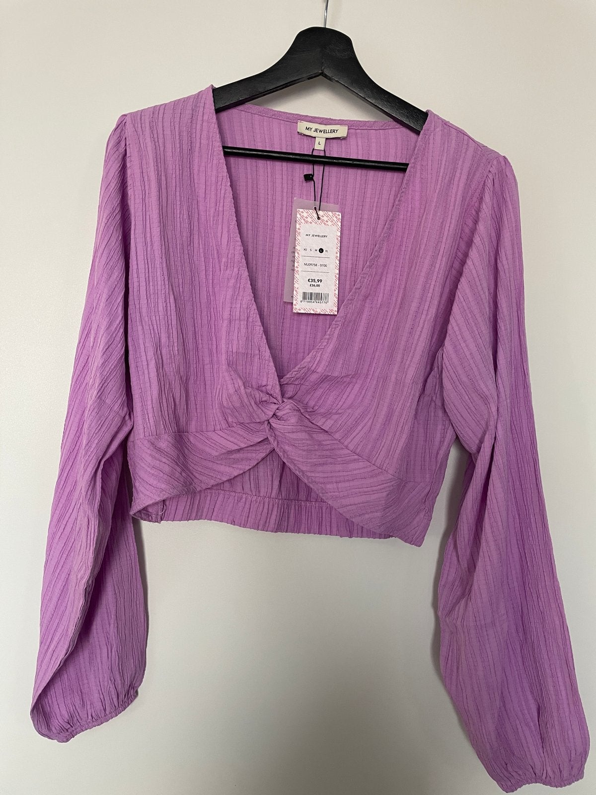 My Jewellery Lila Cropped Blouse Maat L, Ophalen of Verzenden, Nieuw, Maat 42/44 (L), Paars