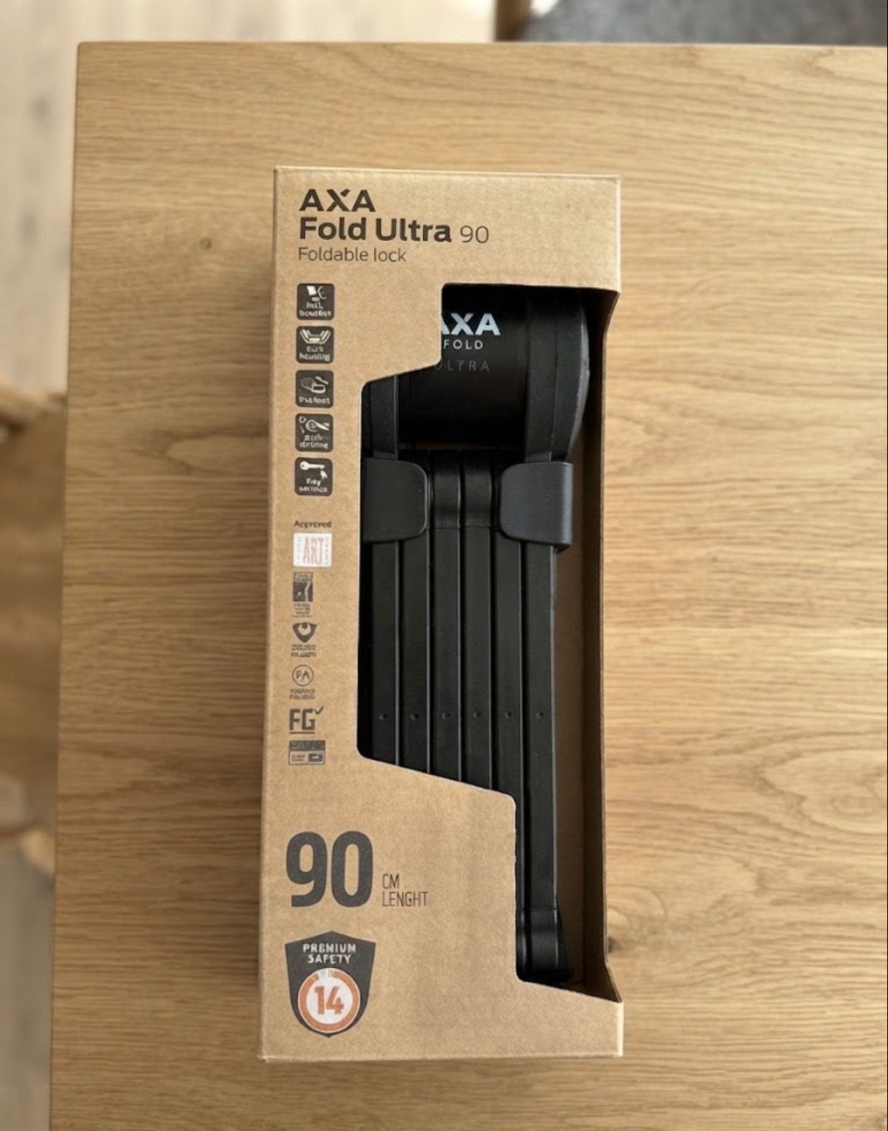 AXA Fold Ultra 90 Vouwslot - Nieuw in doos, Fietsen en Brommers, Fietsaccessoires | Fietssloten, Ophalen of Verzenden, Nieuw, Vouwslot