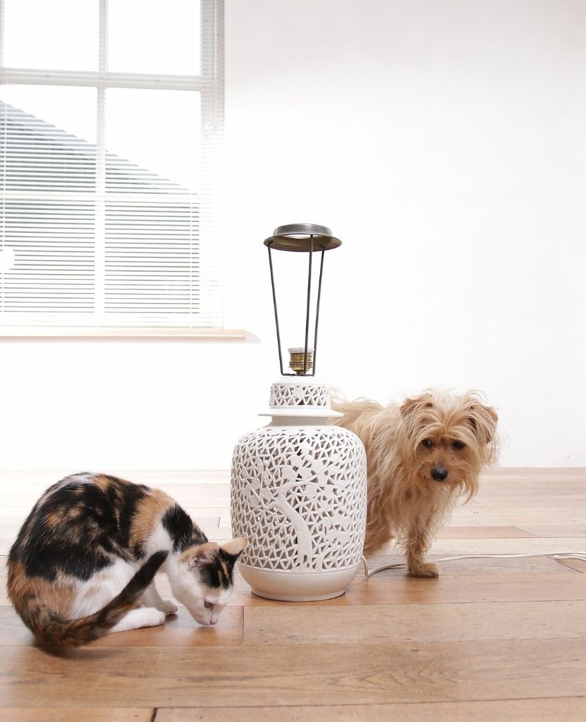 Blanc de Chine Gemberpot Porseleinen Tafellamp, Huis en Inrichting, Ophalen, Gebruikt, Keramiek, Wit