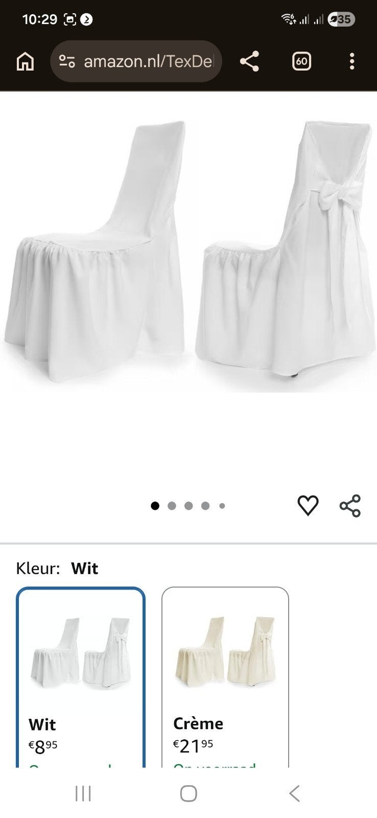 100x Witte Stoelhoes voor Feesten/Evenementen, Ophalen, Wit, Feestelijk, Elegant, Modern, Nieuw